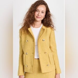 ba&sh Yellow Tweed Blazer